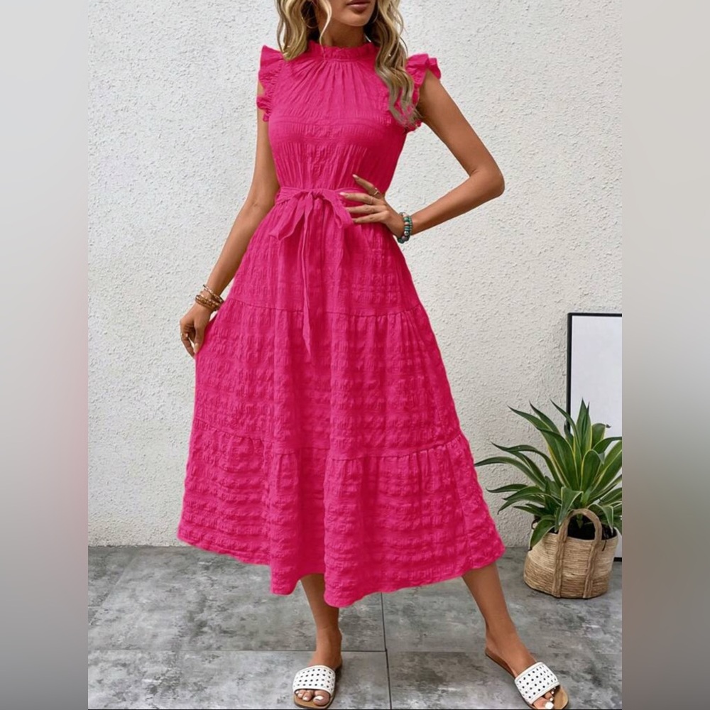 Maternity Pink Midi Dress